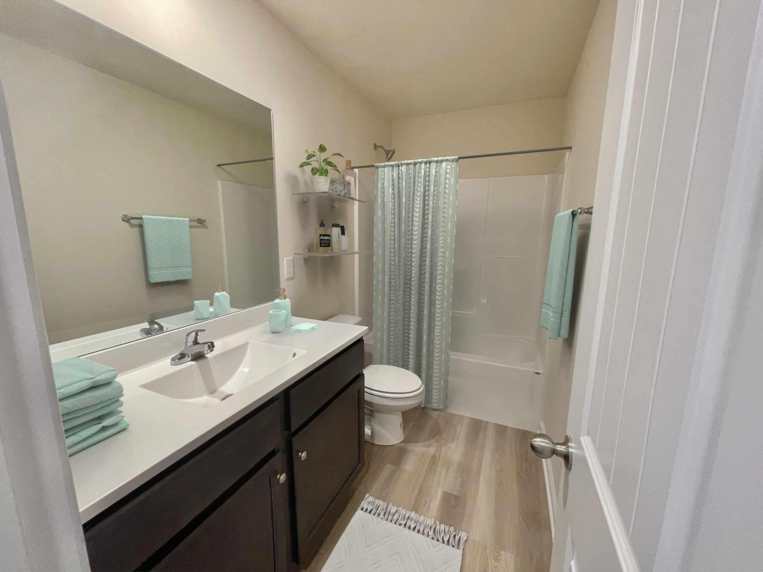 Photo of the Owner's Suite at the Elmsted model in Castleton by Boyd Homes showing vaulted ceiling and huge open space