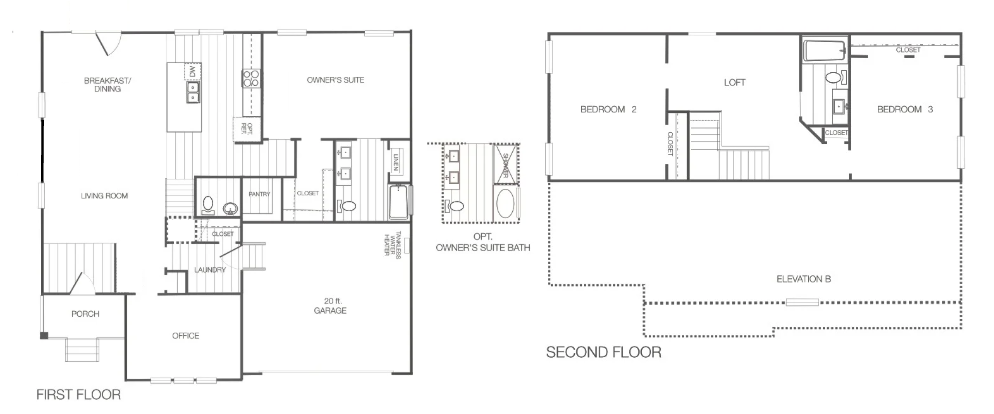 Floor plan for the Juniper lot 74 section 6 for sale in Castleton by Boyd Homes.