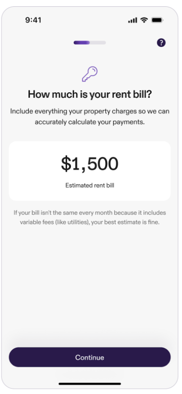 Flex rent payment sign up in the app.